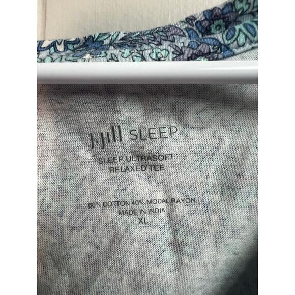 J.Jill Sleep Ultra Soft Relaxed Tee Cotton Modal Women's Top XL Floral - Picture 2 of 7